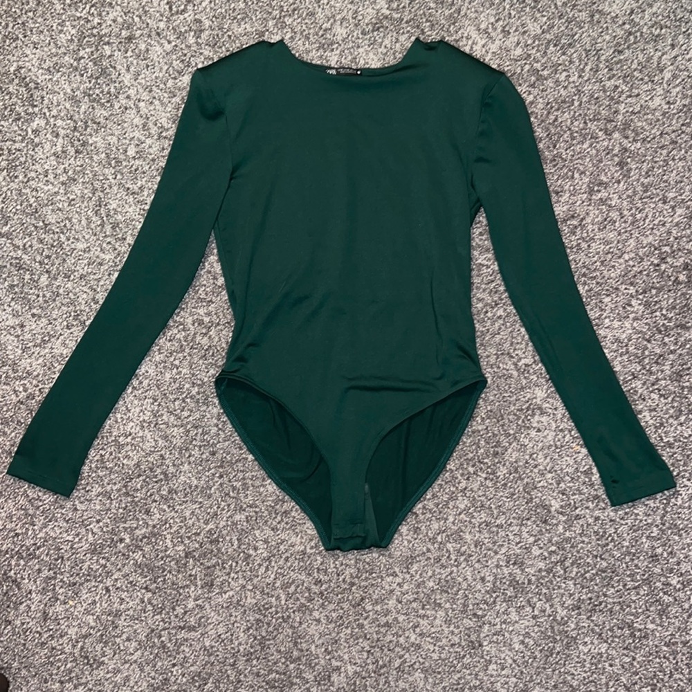 Zara dark green bodysuit (Size medium; has should pads too)